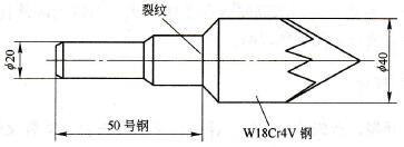 劃孔鉆淬裂示意圖